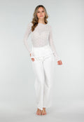 Witte Kanten Top met Splitten