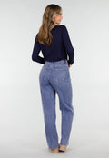 Navy Top met Stretch Lange Mouw