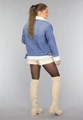 Redial Jeans  Lichtblauw Denim Teddy Biker Jasje