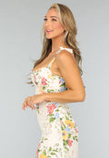 Lange Bloemenprint Jurk met Strikdetail