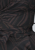 Donkerbruine Wide Leg Jumpsuit met Ruit Patroon