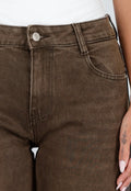 Bruine Denim Cargo Barrel Jeans met Zijzakken