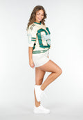 Oversized Baseball Jersey met Vogelprint