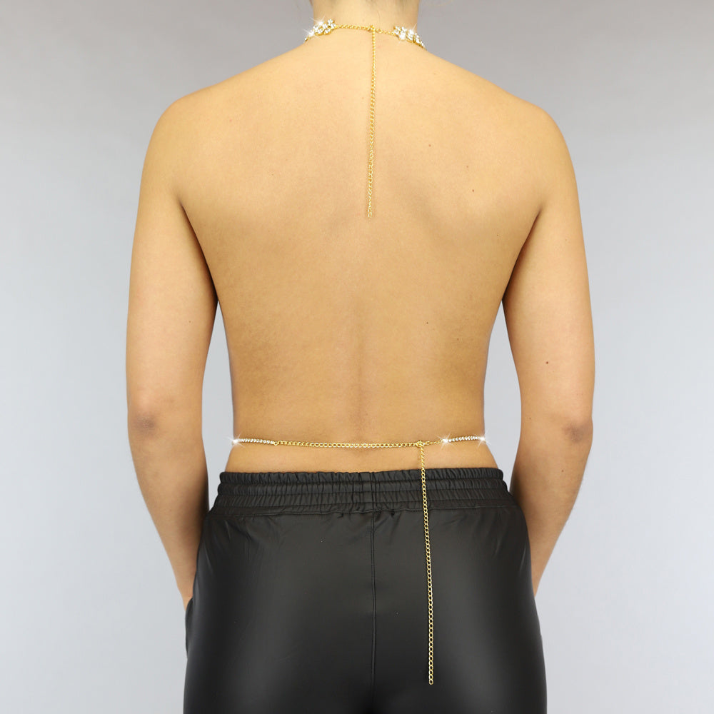Bodychain met Choker en Steentjes