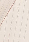 Beige Halflange Blazer met Streepjes Patroon