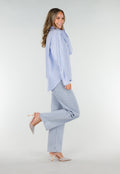 Blauw-Wit Gestreepte Blouse met Strass Steentjes