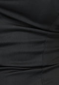 Lange Zwarte Galajurk met Split en Veterdetail