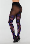Blauw Roze Panty met Argyle Print