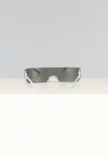 Witte Festival Bril met Spiegelglas