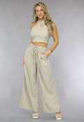 Wide Leg Linnenlook Broek