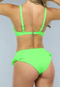 Neon Groene Push Up Bikini Top met Structuur