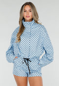 Lichtblauwe Tweedelige Polkadot Set met Jack en Short
