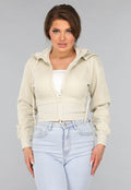 Kort Aansluitend Beige Vest met Rits