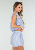 Lichtblauwe Matching Set met Mouwloze Top en Broekje