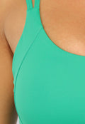 Gekruiste Groene Sporttop met Niet Uitneembare Pads