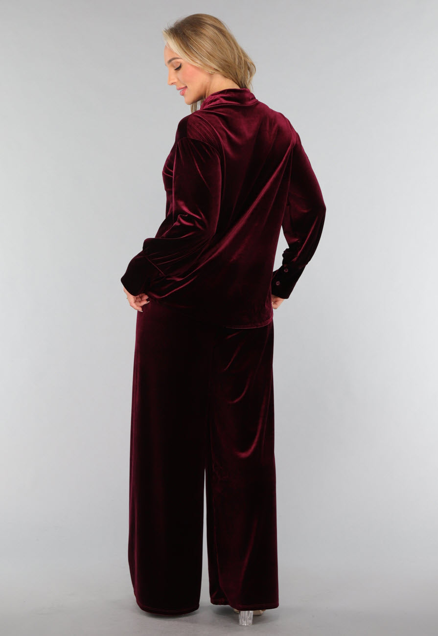 Burgundy Velours Two Piece