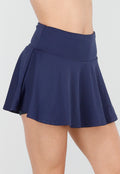 Donkerblauwe Geplooide Skort met Stretch