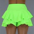 Geplooide Neon Groene Skort