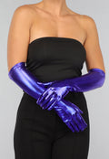 Royal Blauwe Shiny Handschoenen