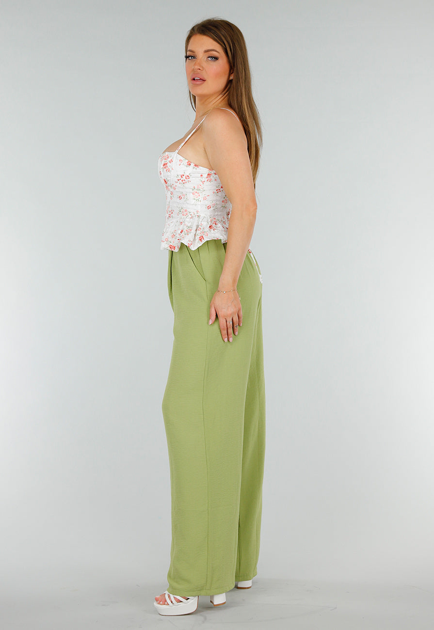 Witte Stretch Korset Top met Vetersluiting, beugels en Bloemenprint