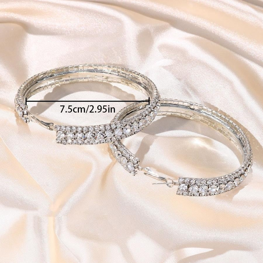 Zilveren Strass Oorbel Ringen