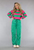 Groene Cargo Jogger met Stretch en Zakken