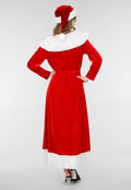 Rode Kerst Maxi Jurk met Riem en Kerstmuts
