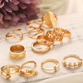 Gouden Vintage Dertiendelige Ringen Set