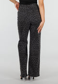 Grijze Straight Leg Jeans met Panterprint en Lichte Stretch