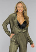 Gouden Blouse met Glitter Steentjes