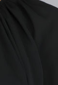 Zwarte Chiffon Blouse met Pofmouwen