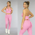 Roze Retro Halter Crop Top