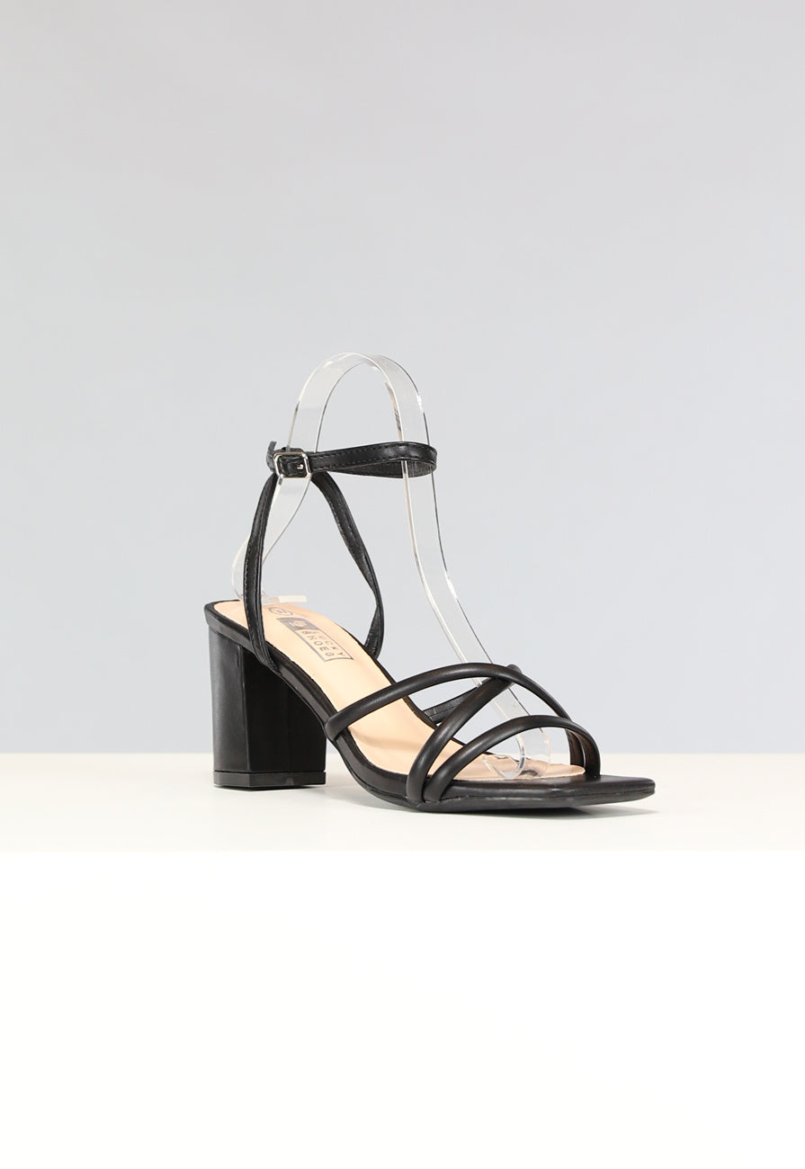 Lage Strappy Sandaletten in Zwart