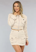 Beige Bomber Two Piece met Skort