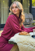 Bordeauxrode Gebreide 2-Piece Set met Trui en Rok