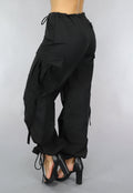 Zwarte Parachute Cargo Broek met Zakken