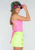 Multicolor Teddy Bucket Hat met Leopardprint