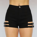Zwart High Waist Broekje met Riempjes