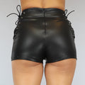 Lederlook Short met Veter Details