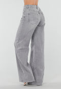 Grijze Wide Leg Tall Jeans met Gewassen Denim Wassing