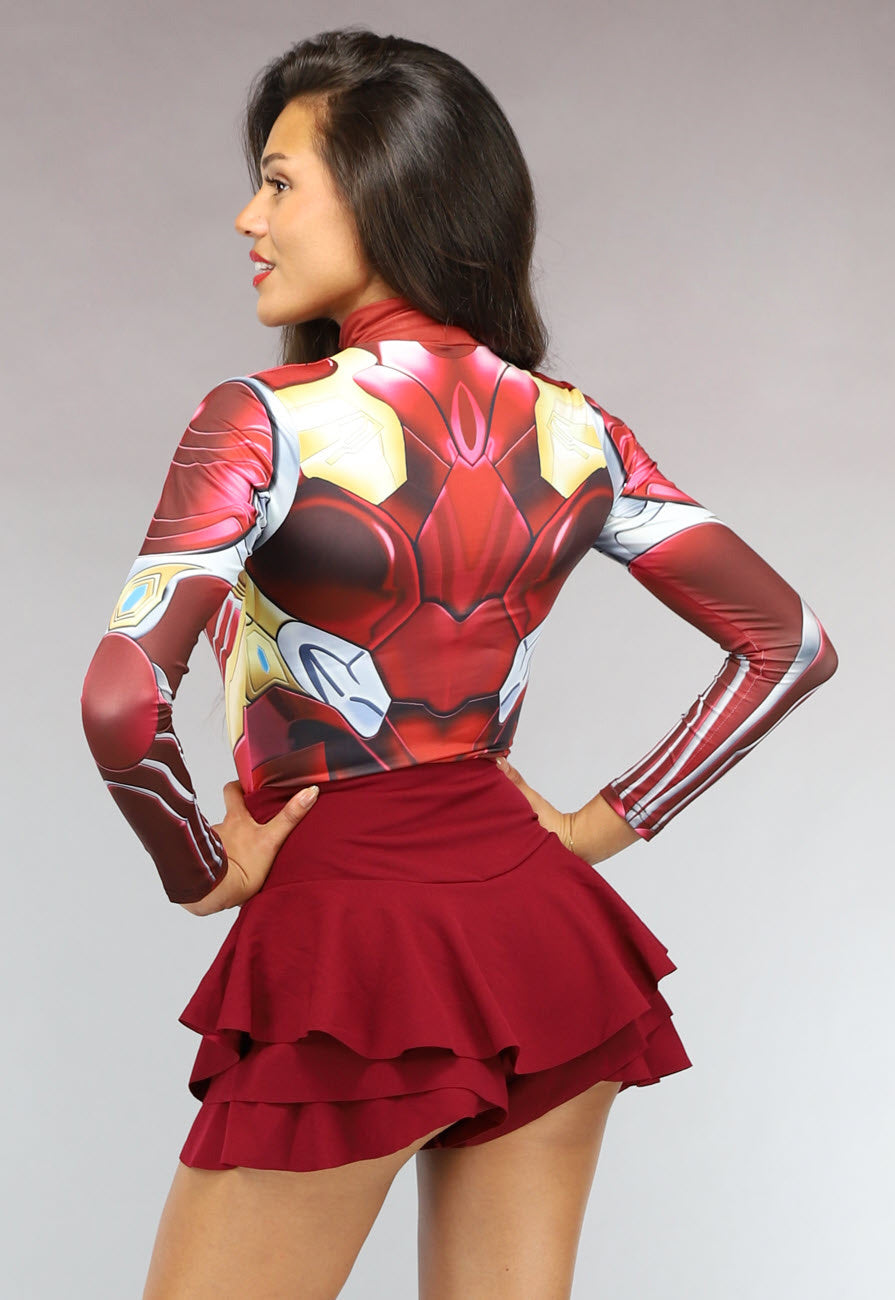 Rode Marvel Iron Man Bodysuit met Rits