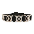 Zwarte Elastische Riem met Strass