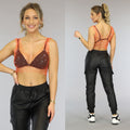 Oranje Fishnet Topje met Strass