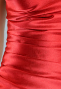 Rode Satijnen Avondjurk met One Shoulder