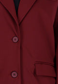 Burgundy Stretch Blazer met Schoudervullingen
