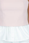 Roze Top met Peplum en Spaghettibandjes
