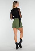 Skort Army Green met Stretch en Splitjes
