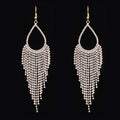 Gouden Druppel Oorbellen met Strass
