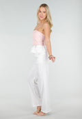 Roze Top met Peplum en Spaghettibandjes