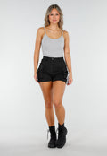 Grijze Bodysuit met Spaghetti Bandjes en Pads